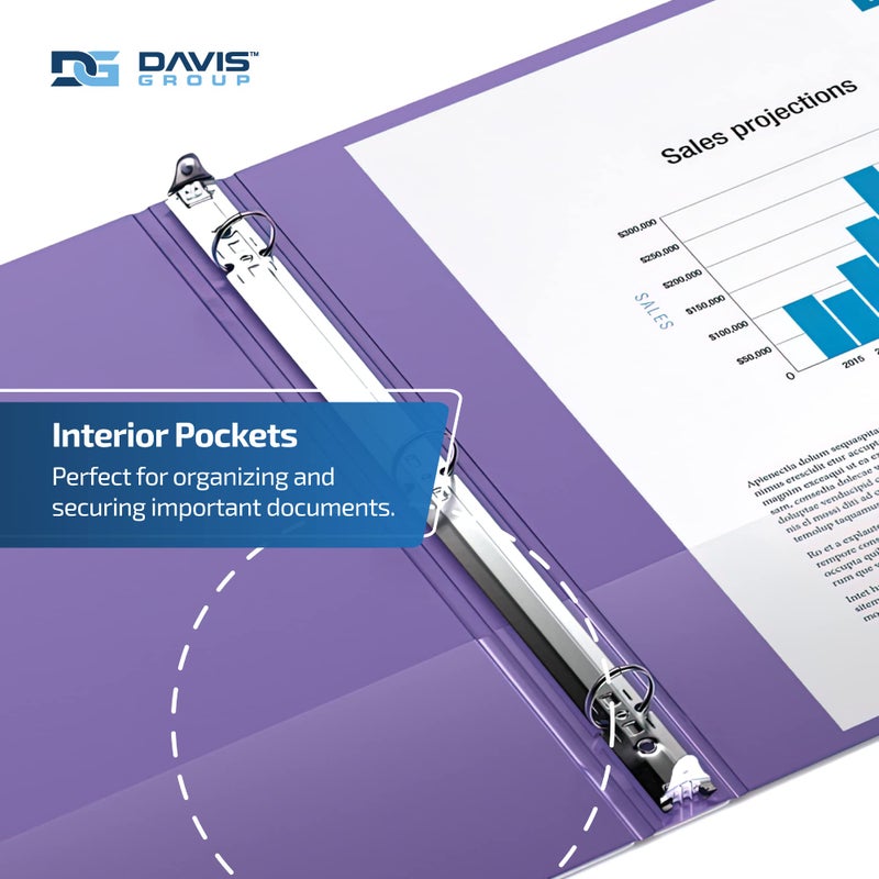 Davis Group Premium Economy 6-Pack 3-Ring Binders for School or Office, Round-Ring Binders, 1 Inch, Purple - Image 5